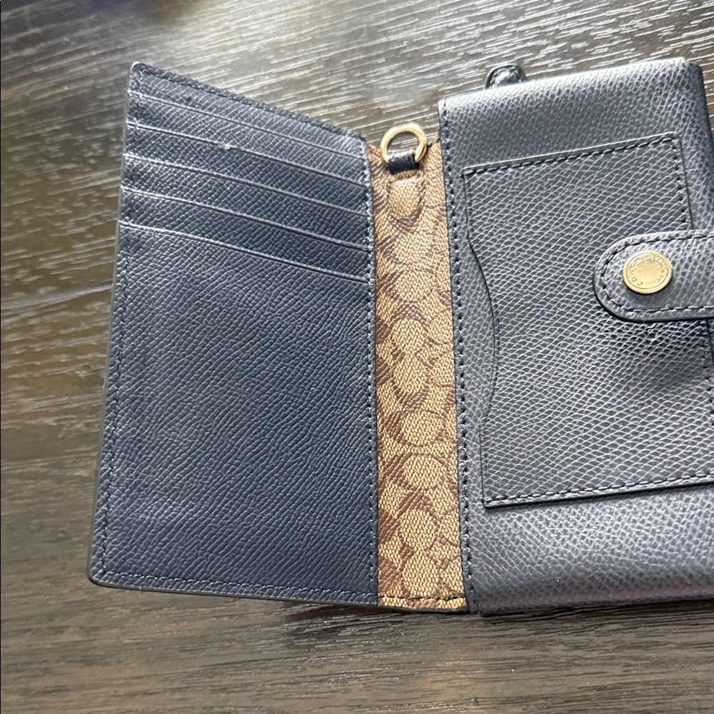 Coach wristlet- Blue and Brown Wallet